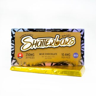 250mg Indica Milk Chocolate Shatter Bar by Euphoria Extractions GOLDEN TICKET INSIDE