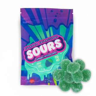 150mg Indica Blue Raspberry Sours by Euphoria Extractions (5mgx30)